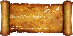 Szakács Azár névjegykártya